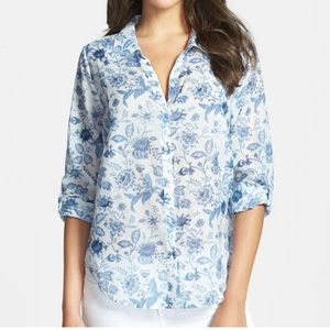 Joie blue & white Floral blouse “Katrine”